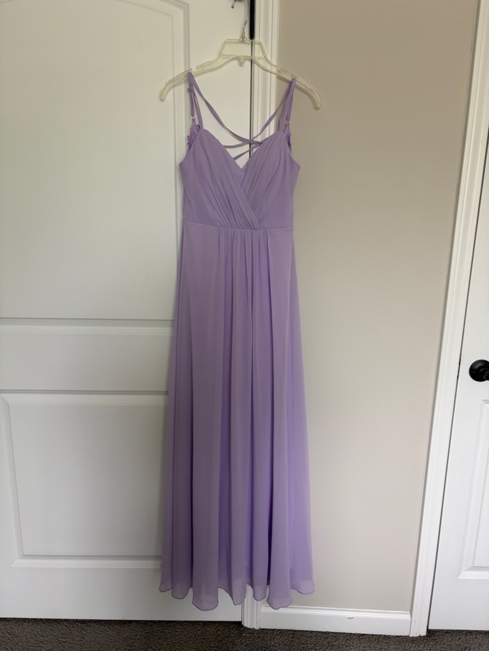 Lavender Spaghetti-Strap bridesmaid Dress